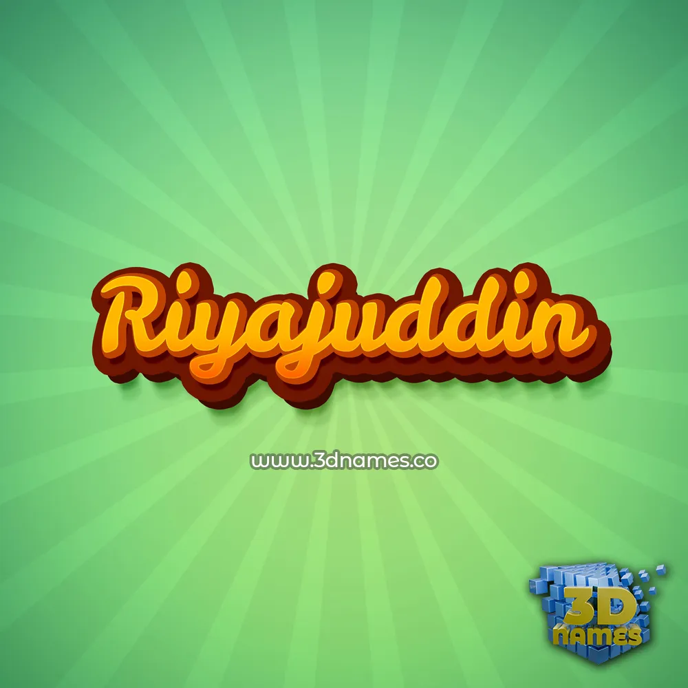riyajuddin in Green Rays style - 3D name wallpaper