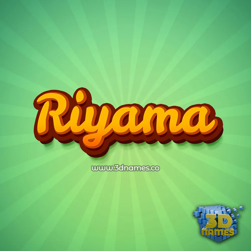 riyama in Green Rays style - 3D name wallpaper