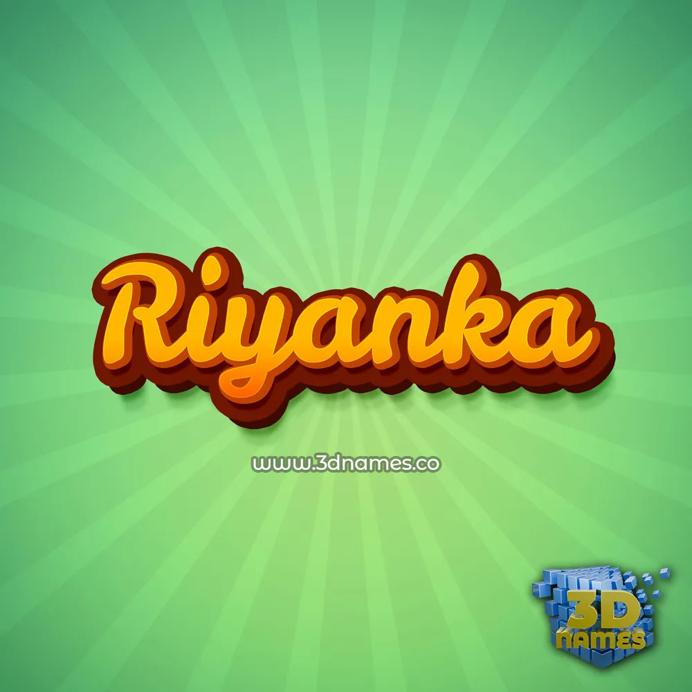 riyanka in Green Rays style - 3D name wallpaper