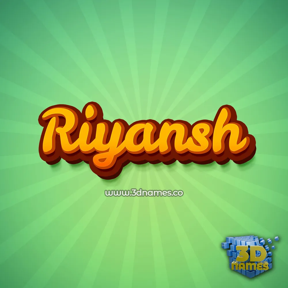 riyansh in Green Rays style - 3D name wallpaper