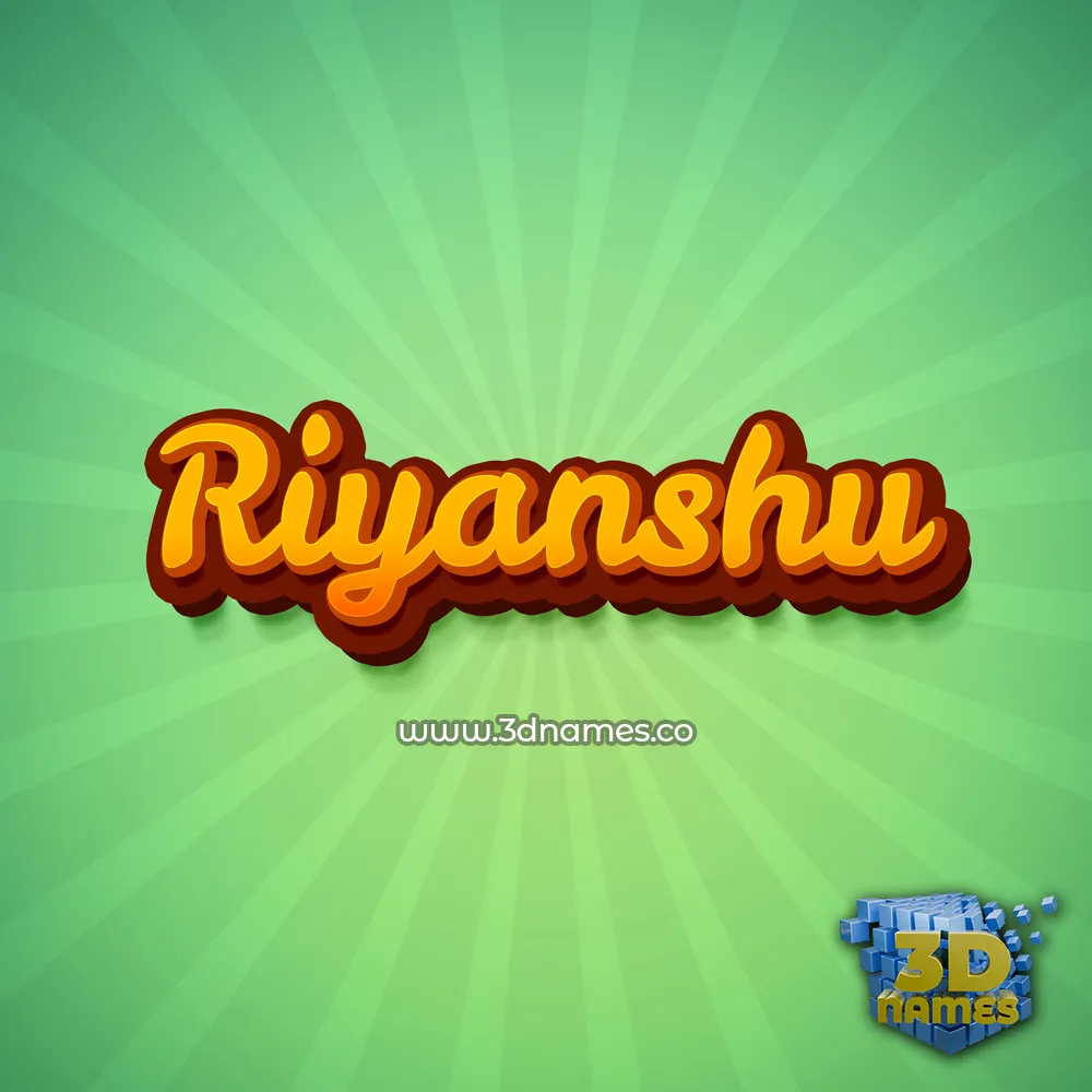 riyanshu in Green Rays style - 3D name wallpaper