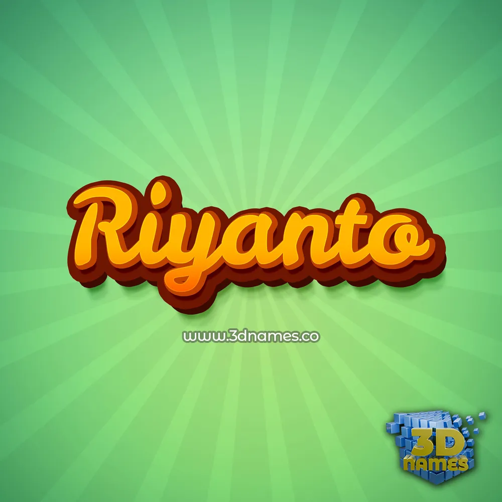 riyanto in Green Rays style - 3D name wallpaper