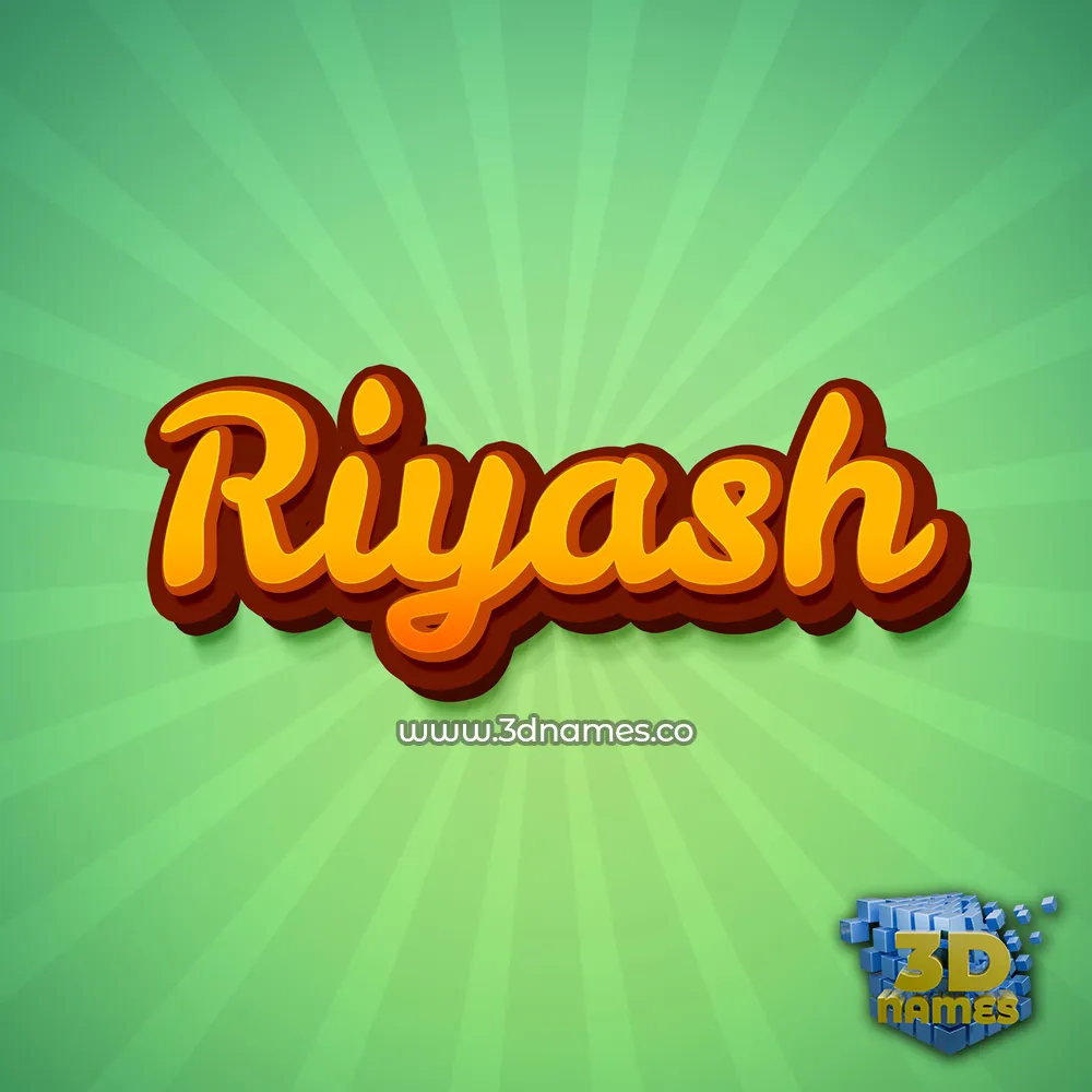 riyash in Green Rays style - 3D name wallpaper