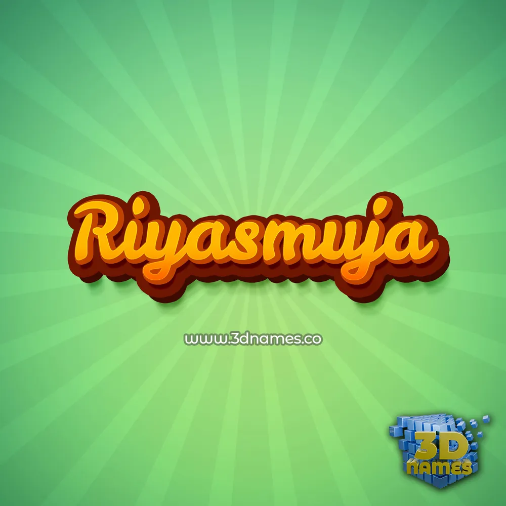 riyasmuja in Green Rays style - 3D name wallpaper