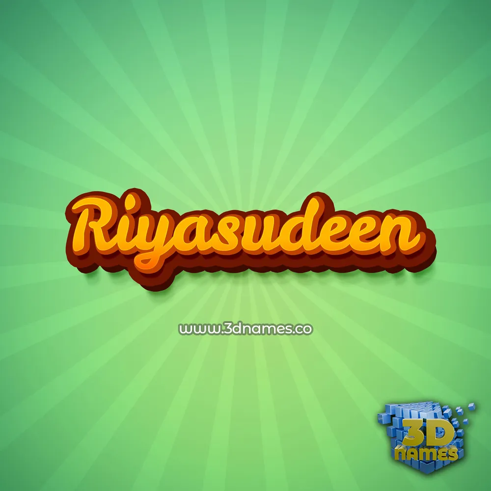 riyasudeen in Green Rays style - 3D name wallpaper
