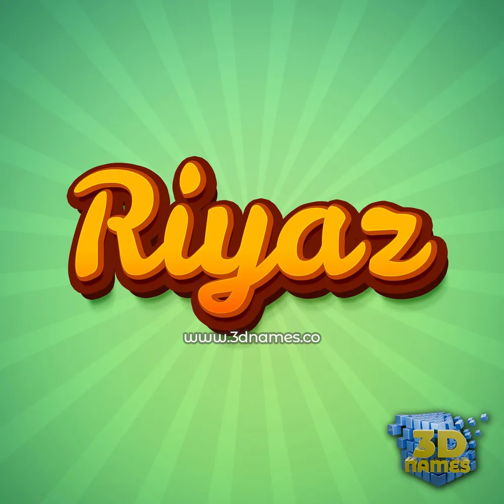 riyaz in Green Rays style - 3D name wallpaper