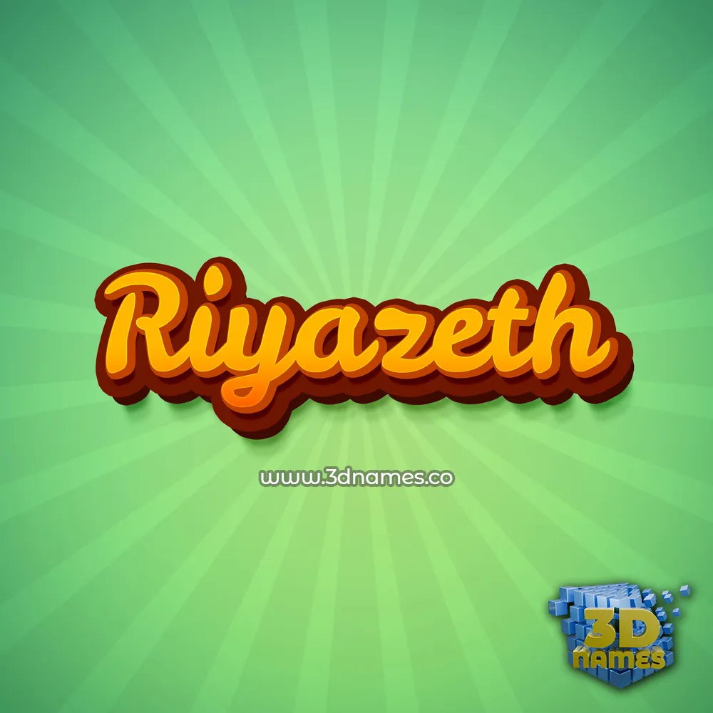 riyazeth in Green Rays style - 3D name wallpaper