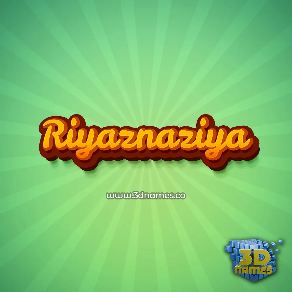 riyaznaziya in Green Rays style - 3D name wallpaper