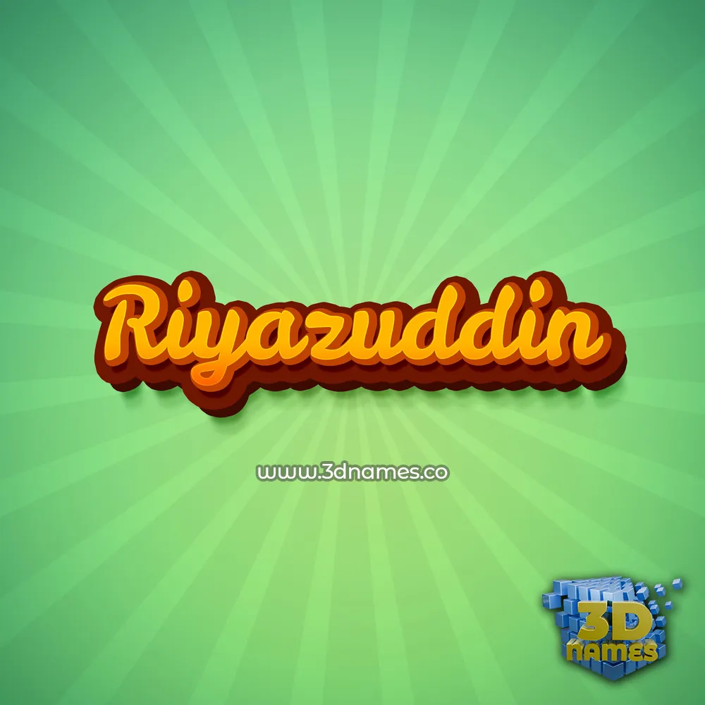 riyazuddin in Green Rays style - 3D name wallpaper
