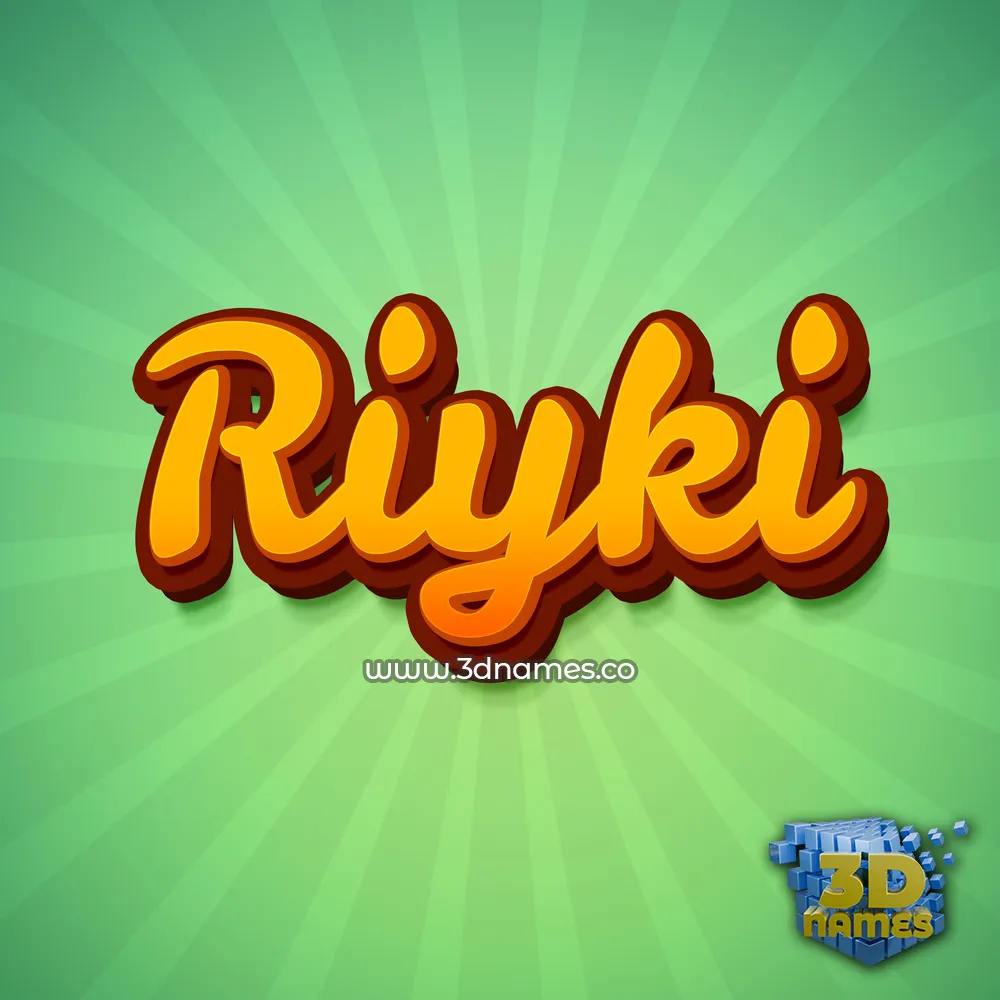 riyki in Green Rays style - 3D name wallpaper