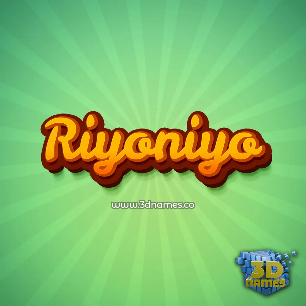 riyoniyo in Green Rays style - 3D name wallpaper