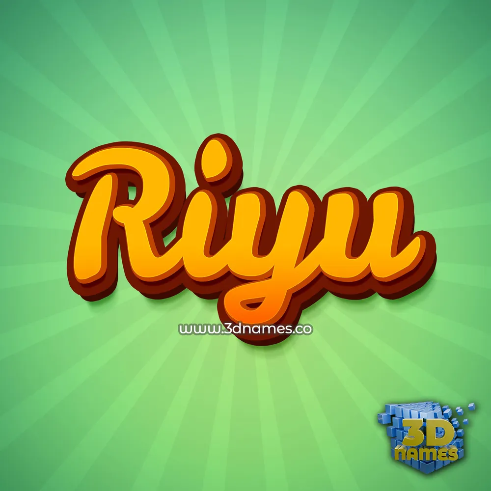 riyu in Green Rays style - 3D name wallpaper
