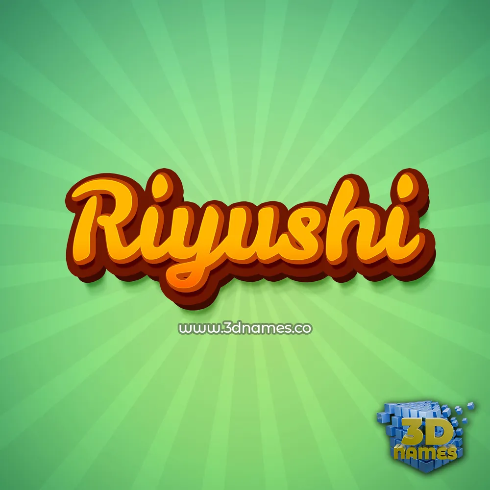 riyushi in Green Rays style - 3D name wallpaper