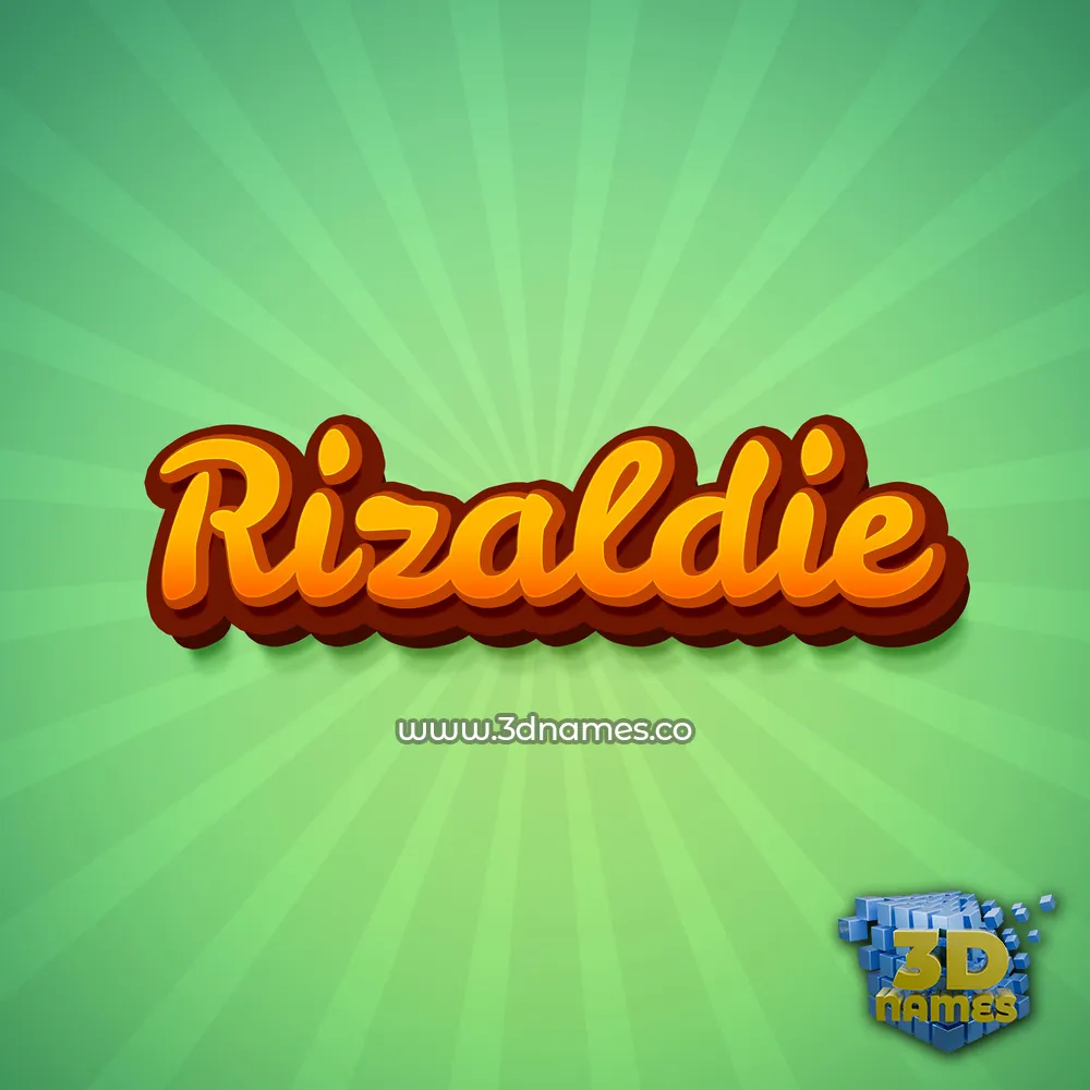 rizaldie in Green Rays style - 3D name wallpaper