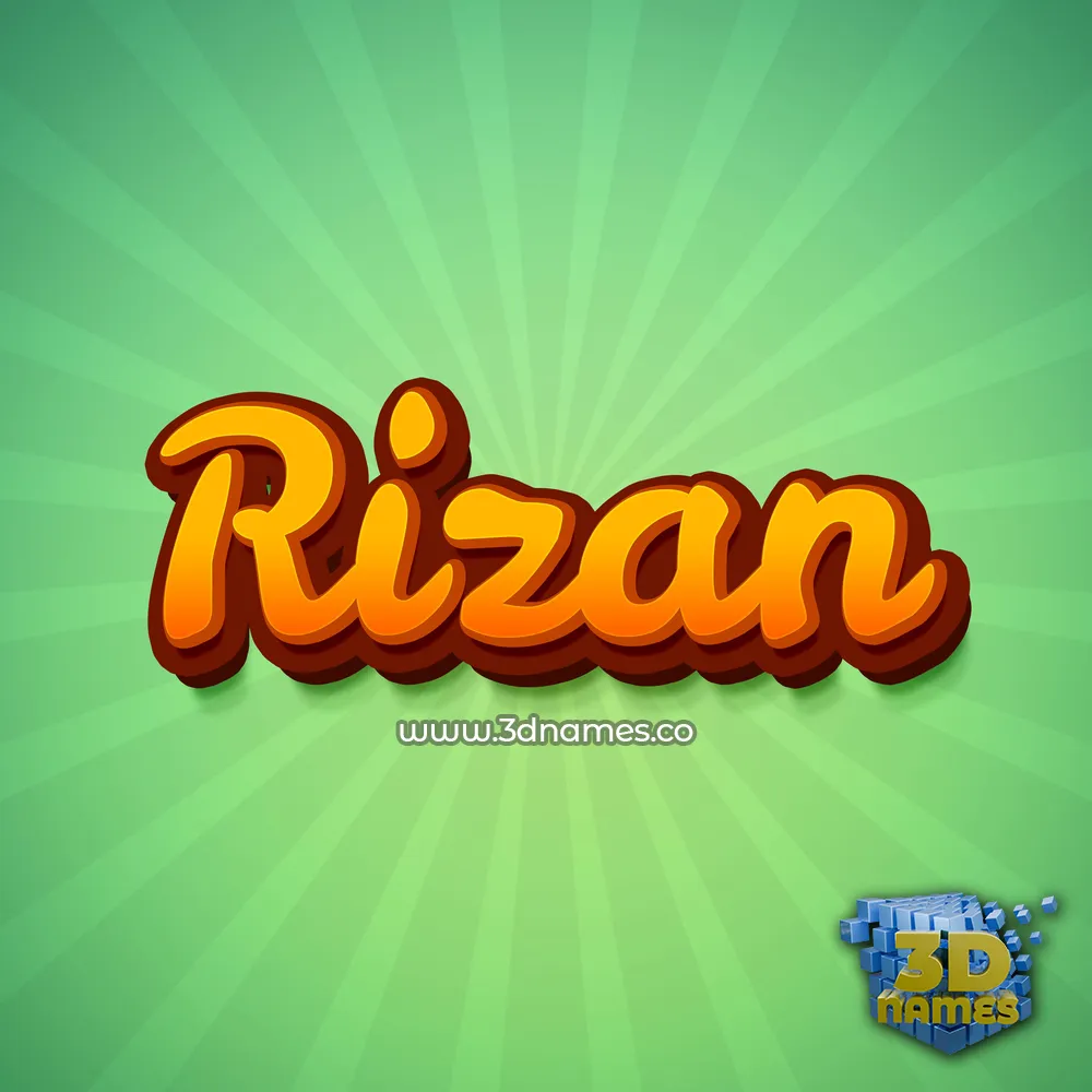 rizan in Green Rays style - 3D name wallpaper