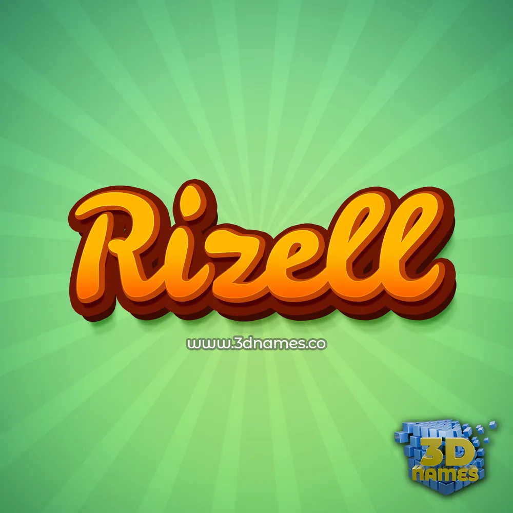 rizell in Green Rays style - 3D name wallpaper