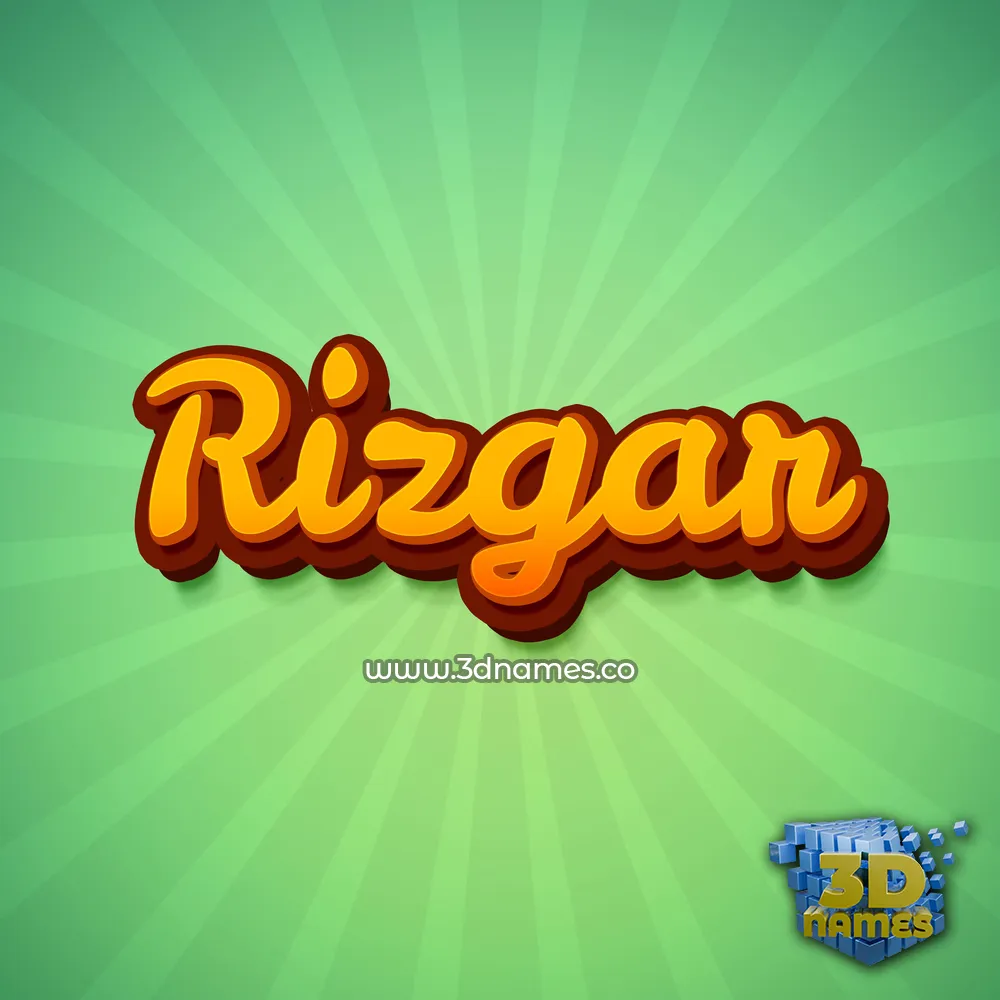 rizgar in Green Rays style - 3D name wallpaper