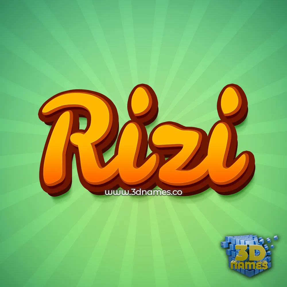 rizi in Green Rays style - 3D name wallpaper
