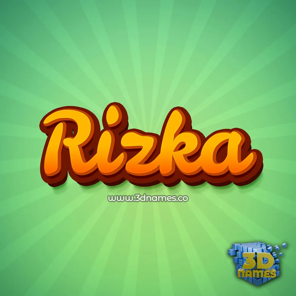 rizka in Green Rays style - 3D name wallpaper