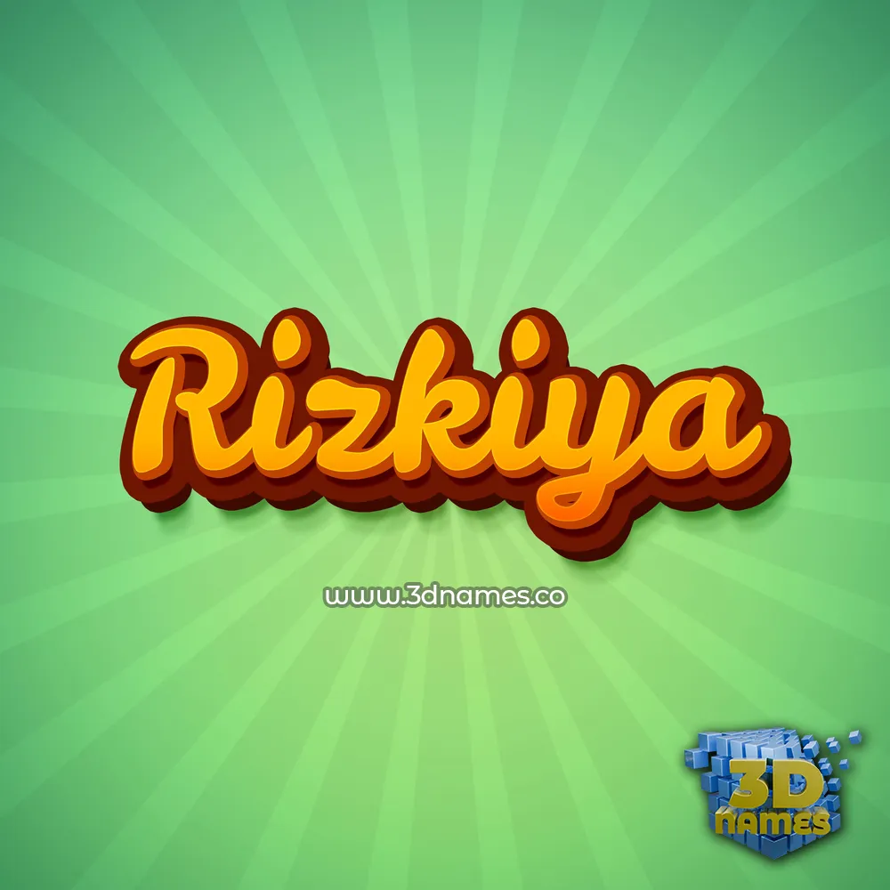 rizkiya in Green Rays style - 3D name wallpaper