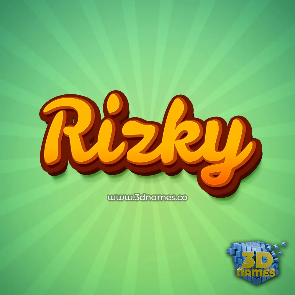 rizky in Green Rays style - 3D name wallpaper