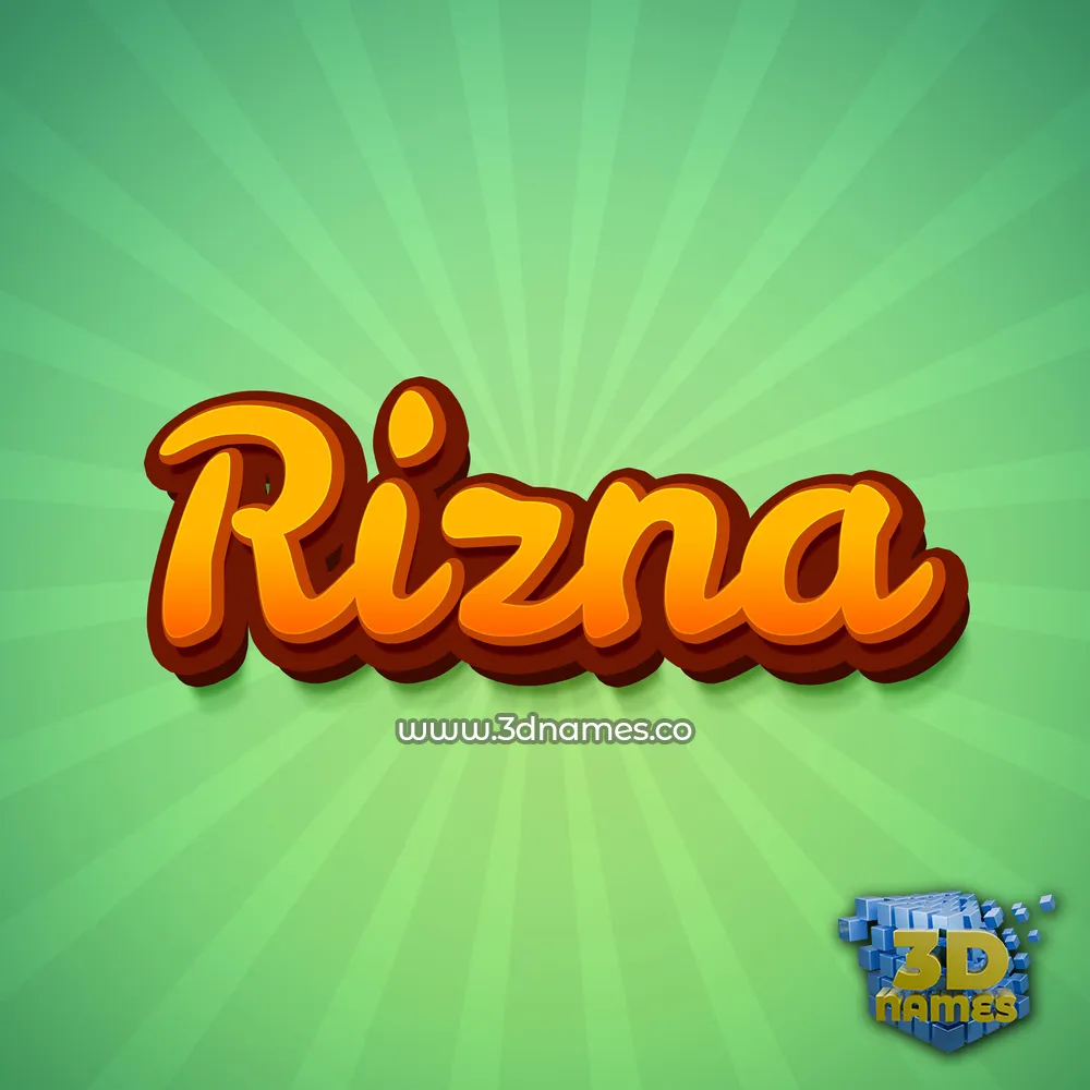 rizna in Green Rays style - 3D name wallpaper