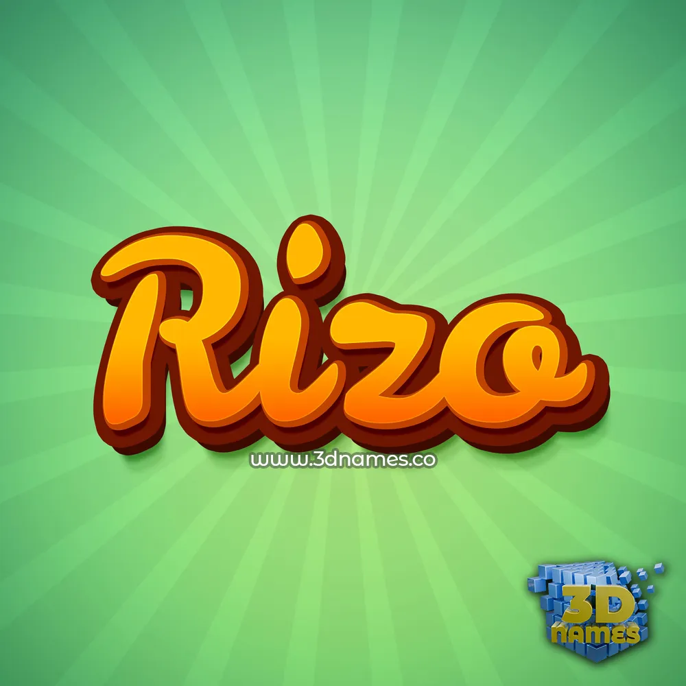 rizo in Green Rays style - 3D name wallpaper