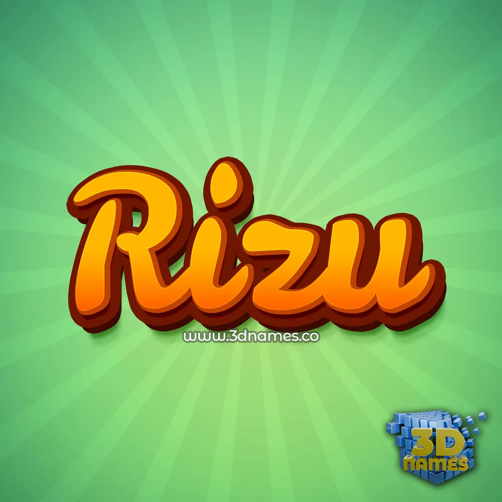 rizu in Green Rays style - 3D name wallpaper