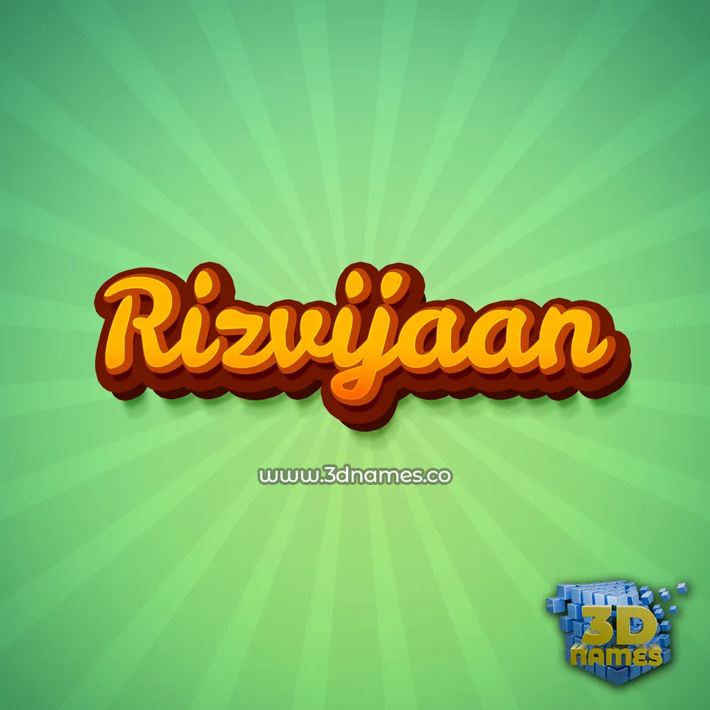 rizvijaan in Green Rays style - 3D name wallpaper
