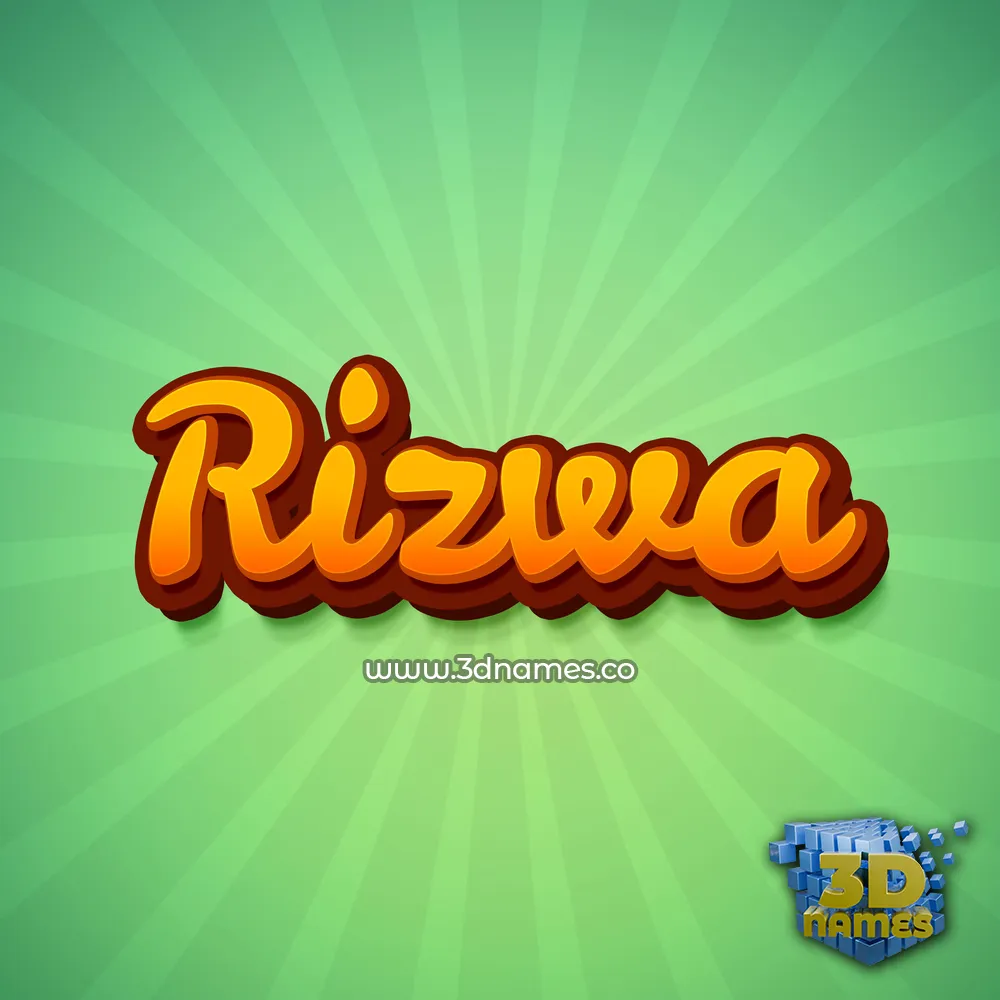 rizwa in Green Rays style - 3D name wallpaper