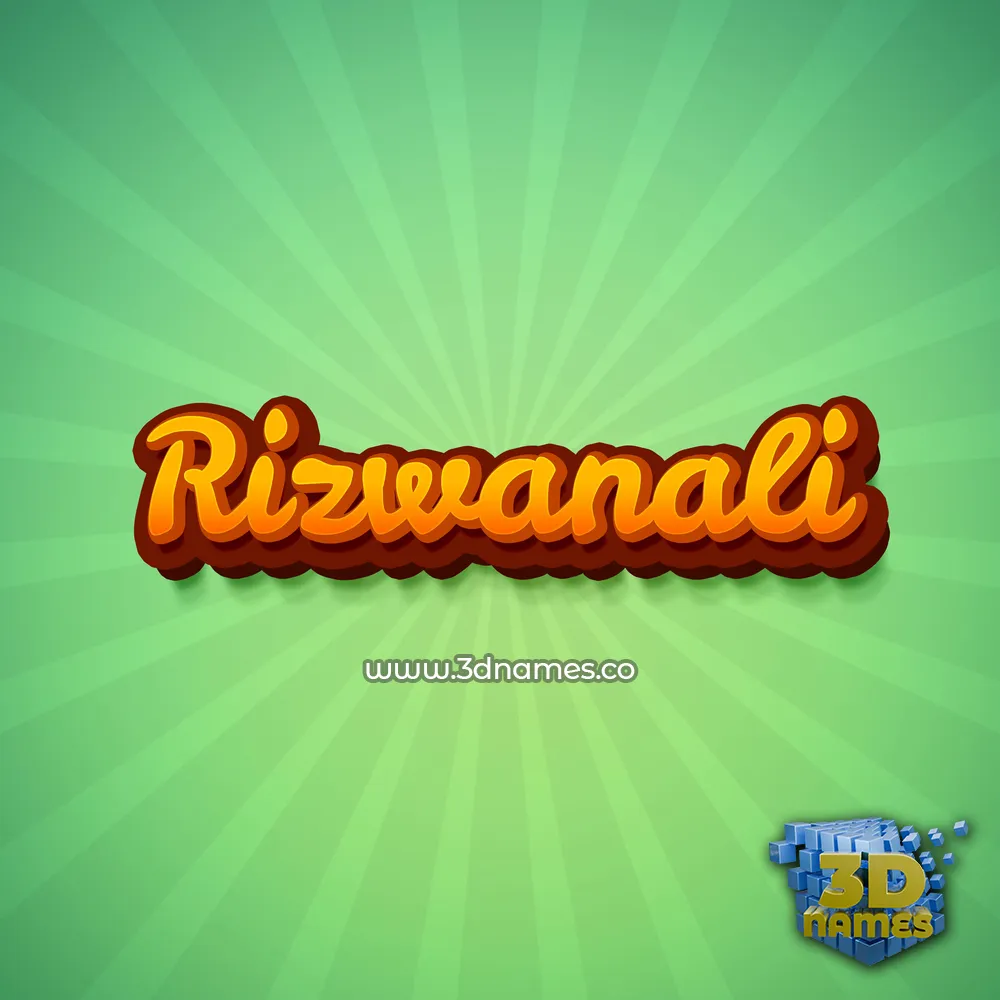 rizwanali in Green Rays style - 3D name wallpaper