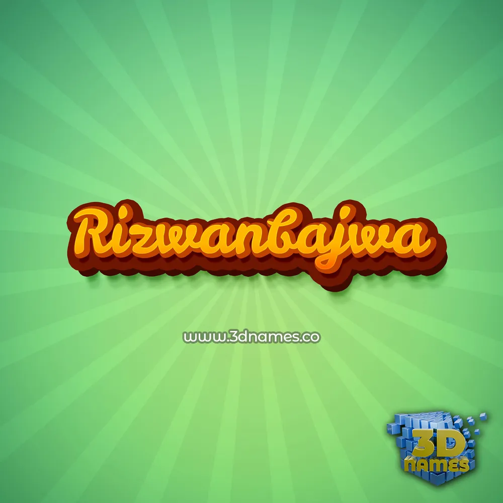 rizwanbajwa in Green Rays style - 3D name wallpaper