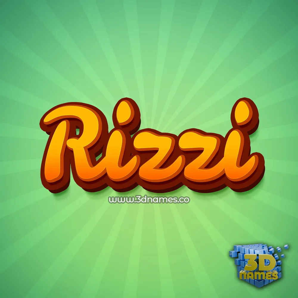 rizzi in Green Rays style - 3D name wallpaper
