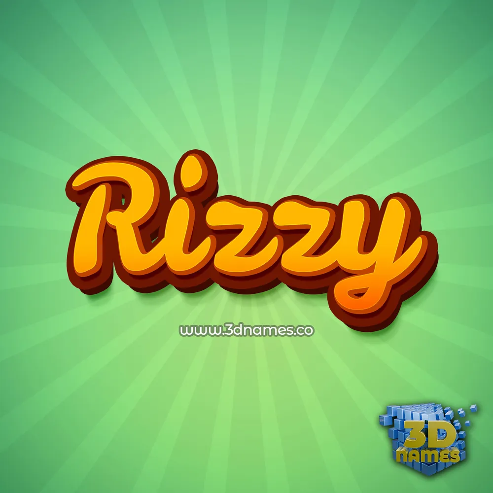 rizzy in Green Rays style - 3D name wallpaper