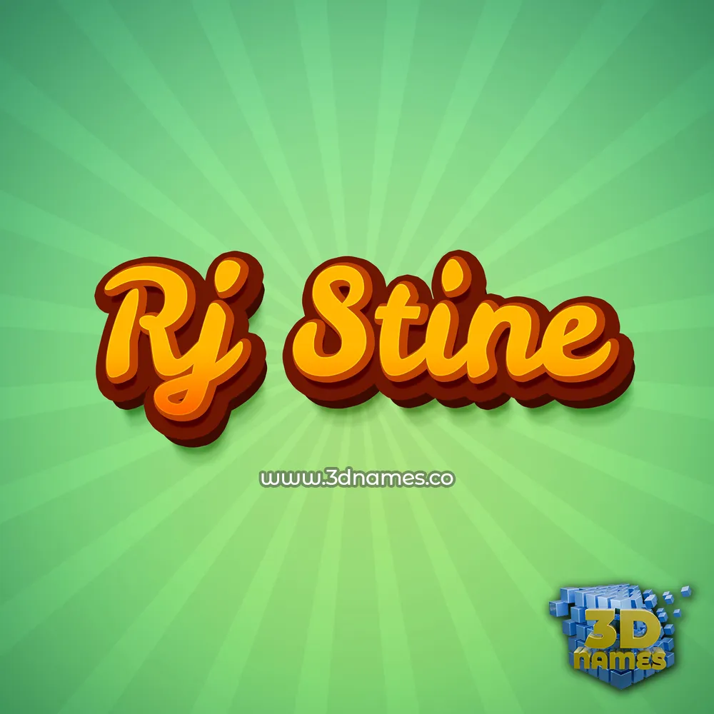 rj stine in Green Rays style - 3D name wallpaper