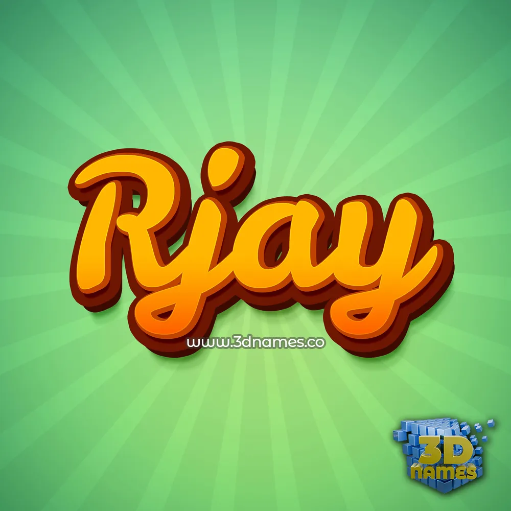 rjay in Green Rays style - 3D name wallpaper