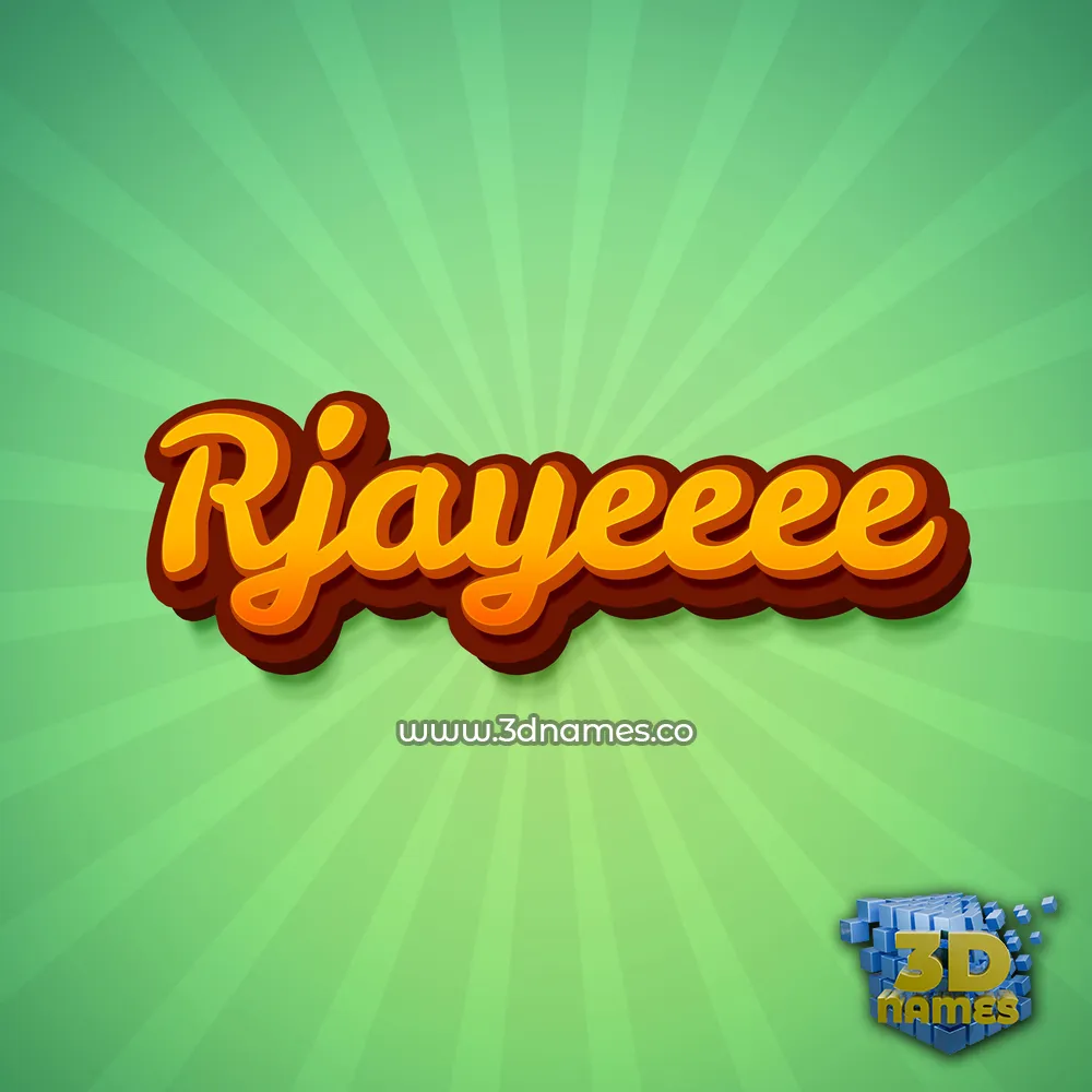 rjayeeee in Green Rays style - 3D name wallpaper
