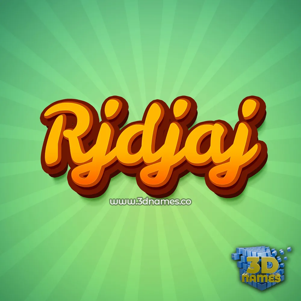 rjdjaj in Green Rays style - 3D name wallpaper