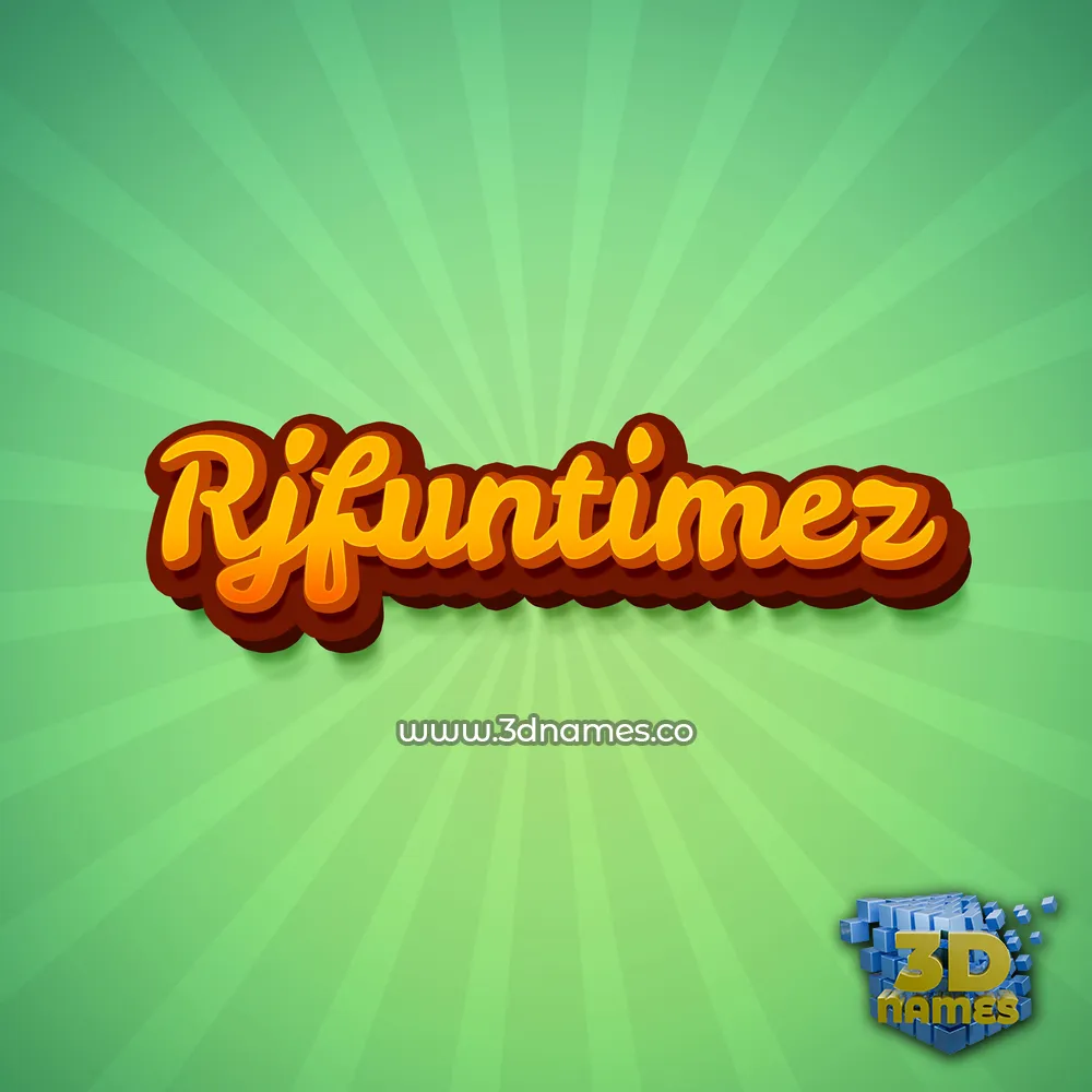 rjfuntimez in Green Rays style - 3D name wallpaper