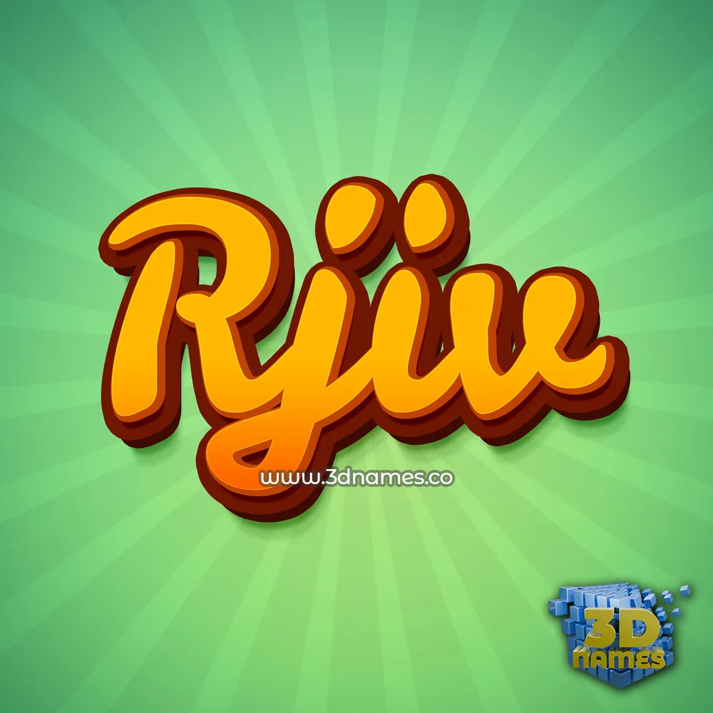 rjiv in Green Rays style - 3D name wallpaper