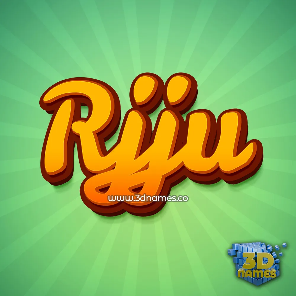 rjju in Green Rays style - 3D name wallpaper