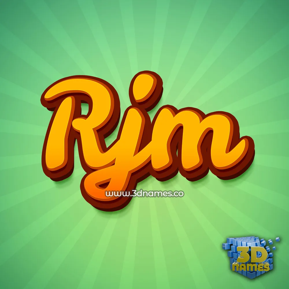 rjm in Green Rays style - 3D name wallpaper