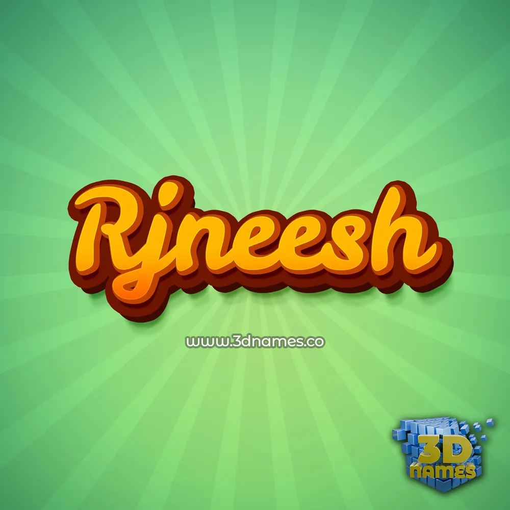 rjneesh in Green Rays style - 3D name wallpaper