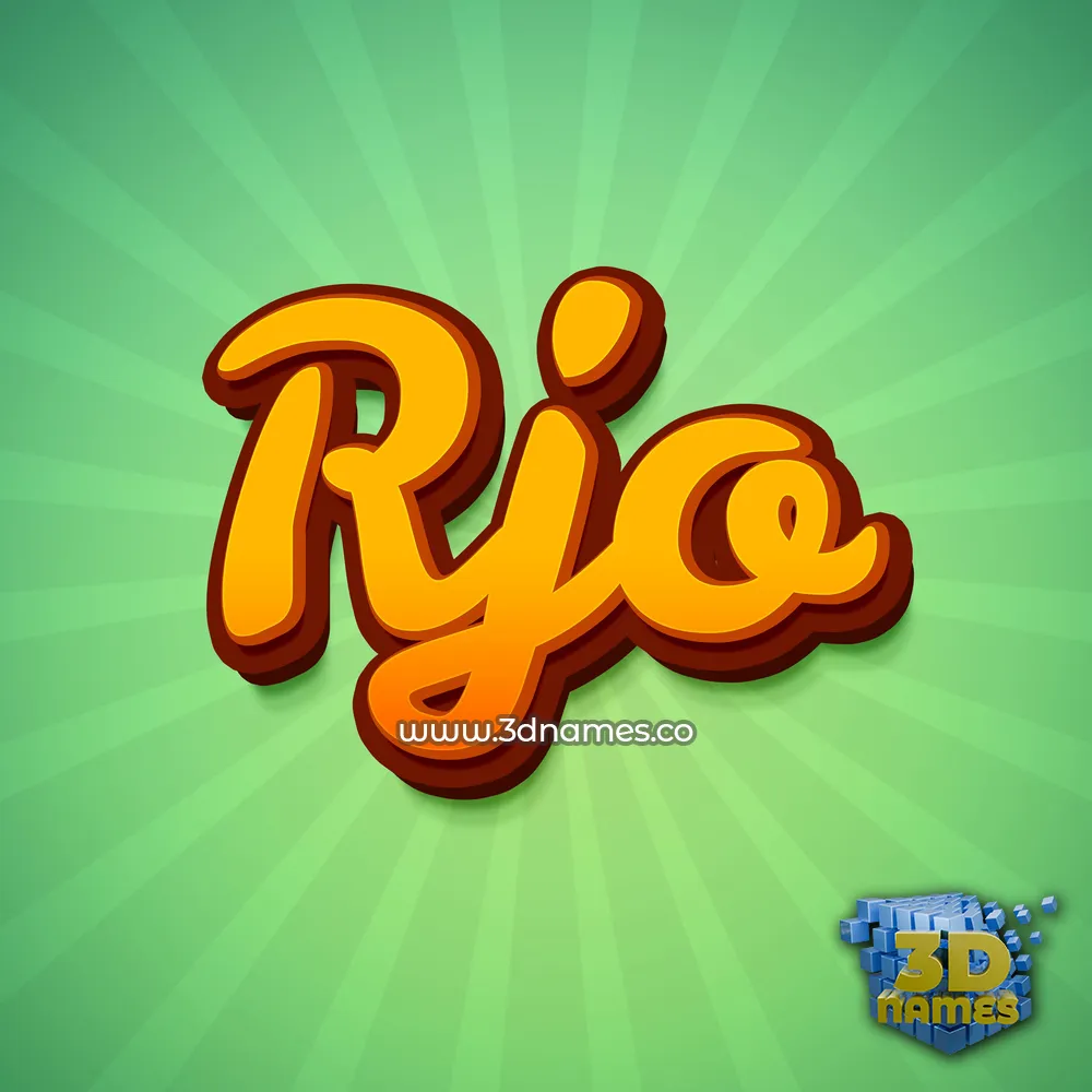 rjo in Green Rays style - 3D name wallpaper