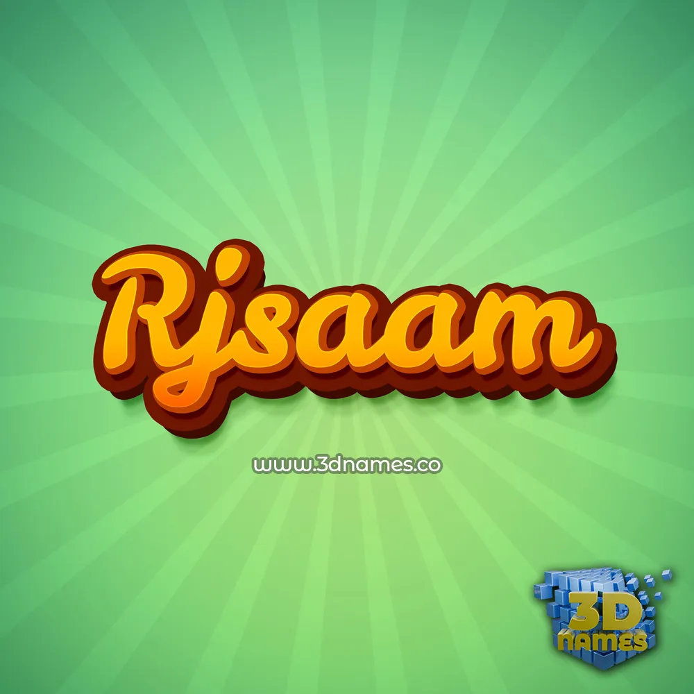 rjsaam in Green Rays style - 3D name wallpaper