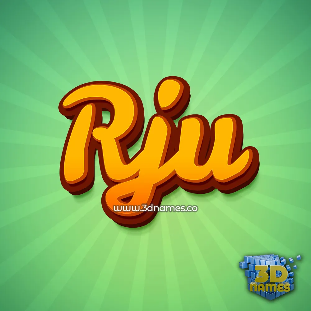 rju in Green Rays style - 3D name wallpaper