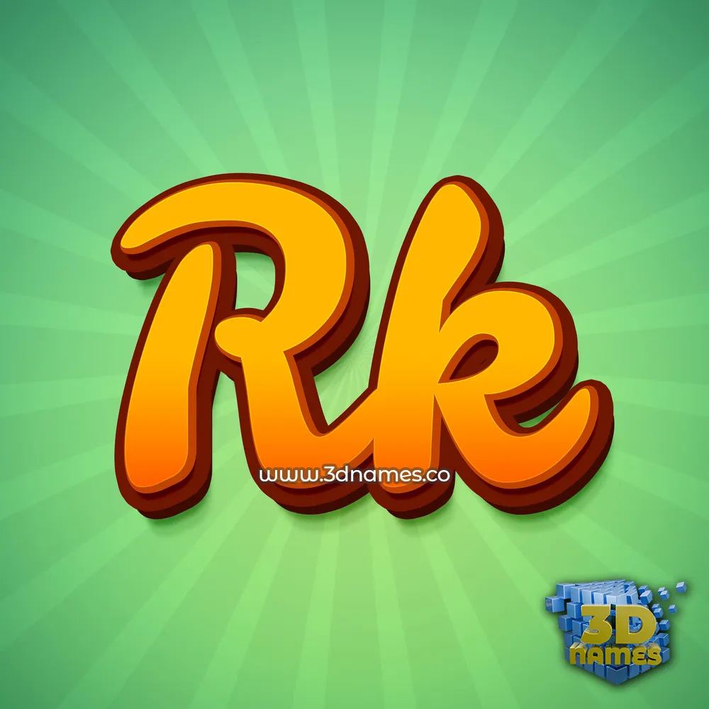 rk in Green Rays style - 3D name wallpaper