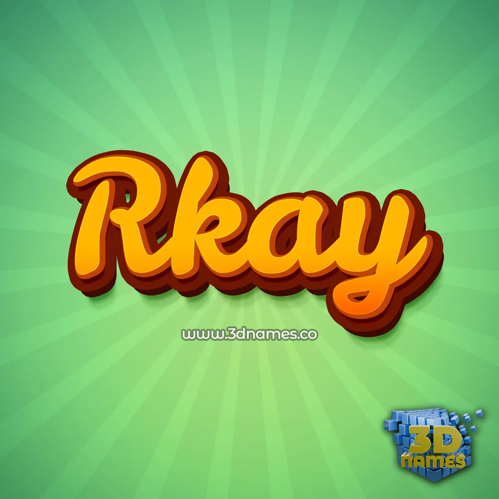 rkay in Green Rays style - 3D name wallpaper