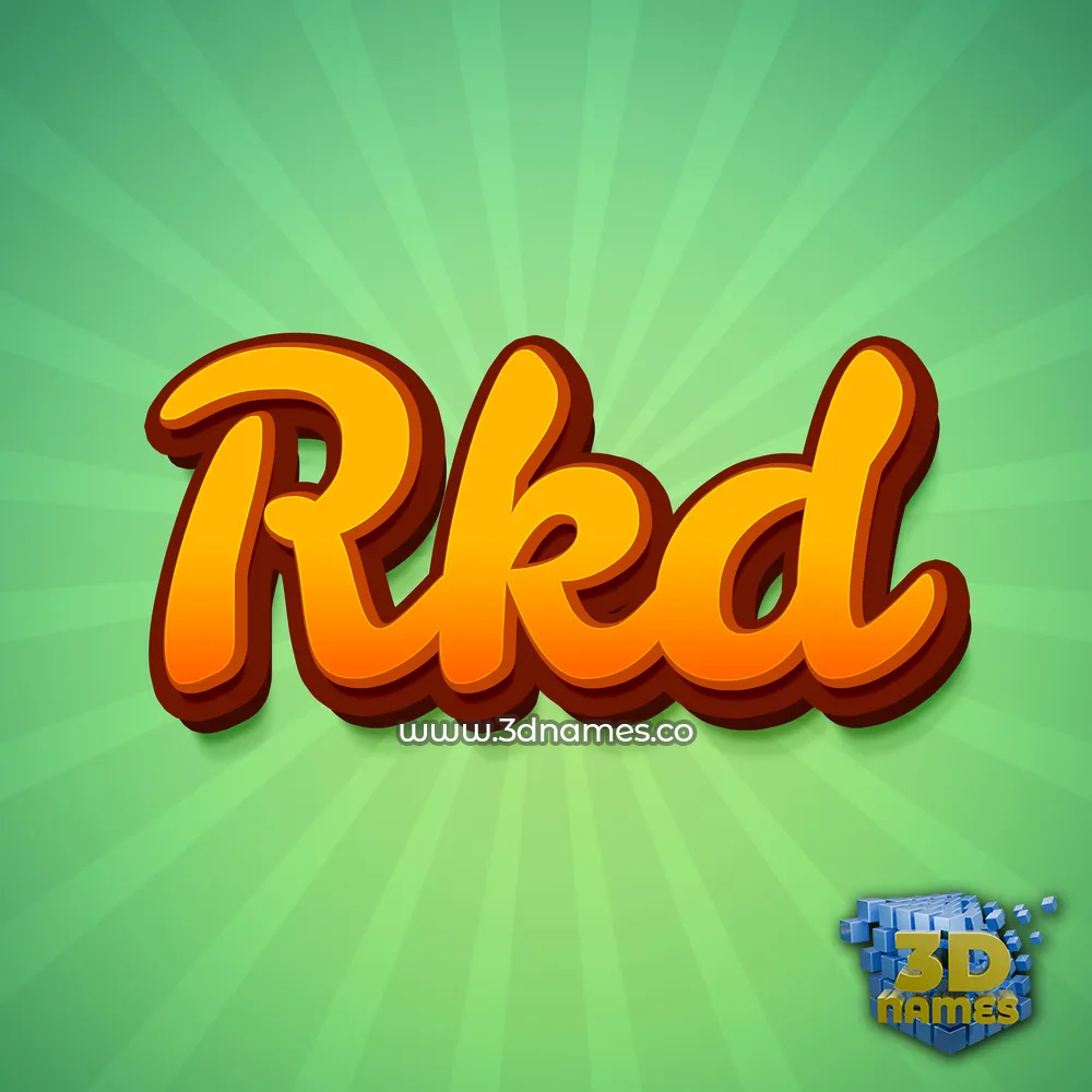 rkd in Green Rays style - 3D name wallpaper