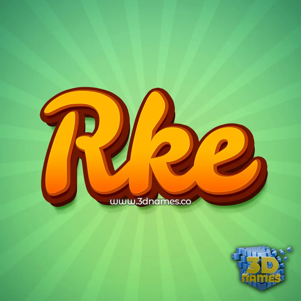rke in Green Rays style - 3D name wallpaper